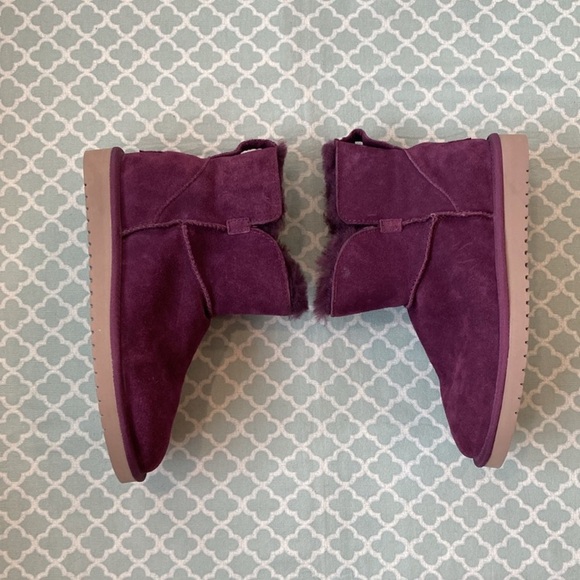 NWOT Koolaburra by UGG Purple Suede Booties 8 & Care Kit - Picture 6 of 10